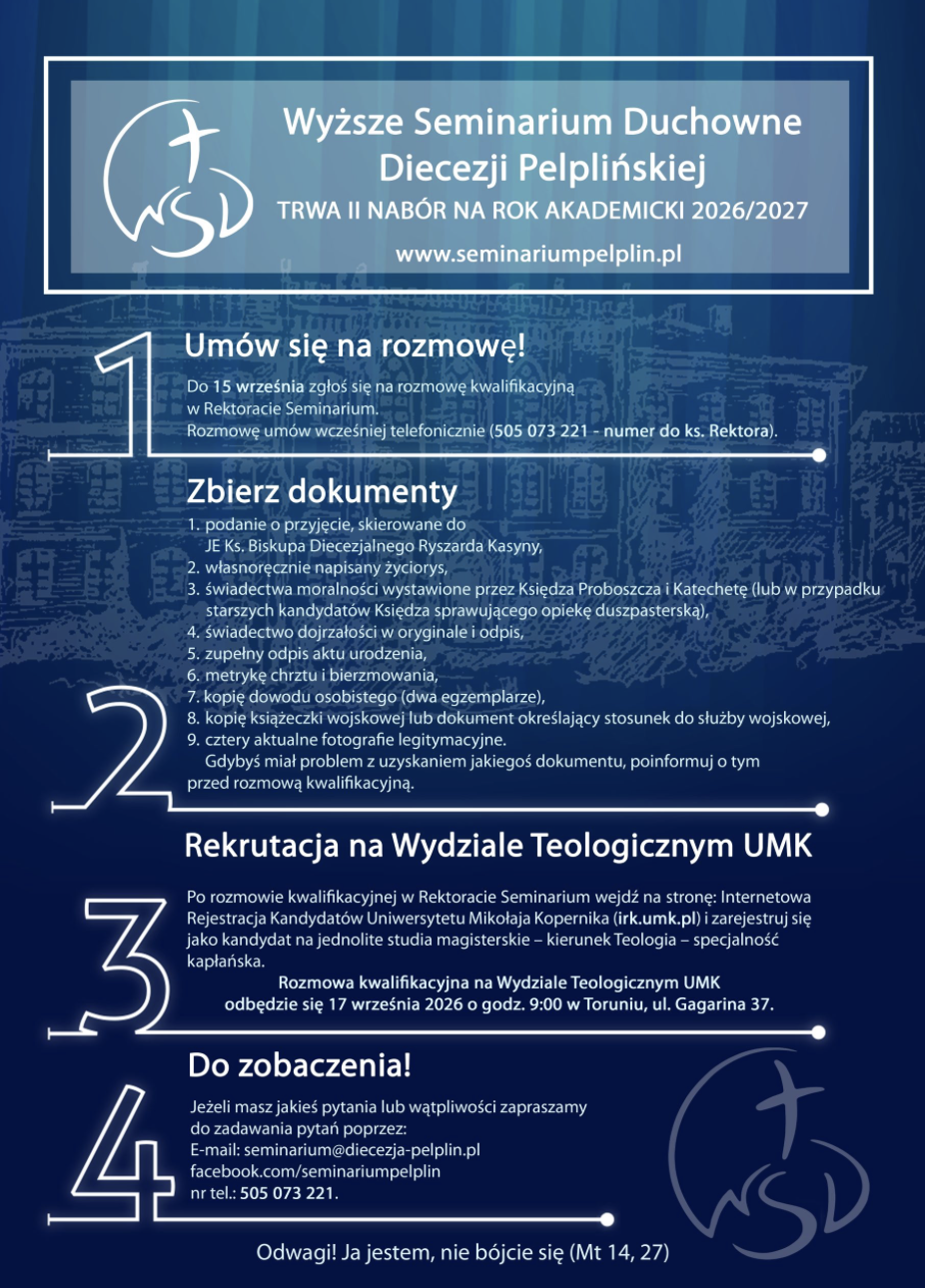 PRZYJMOWANIE KANDYDATÓW DO SEMINARIUM
