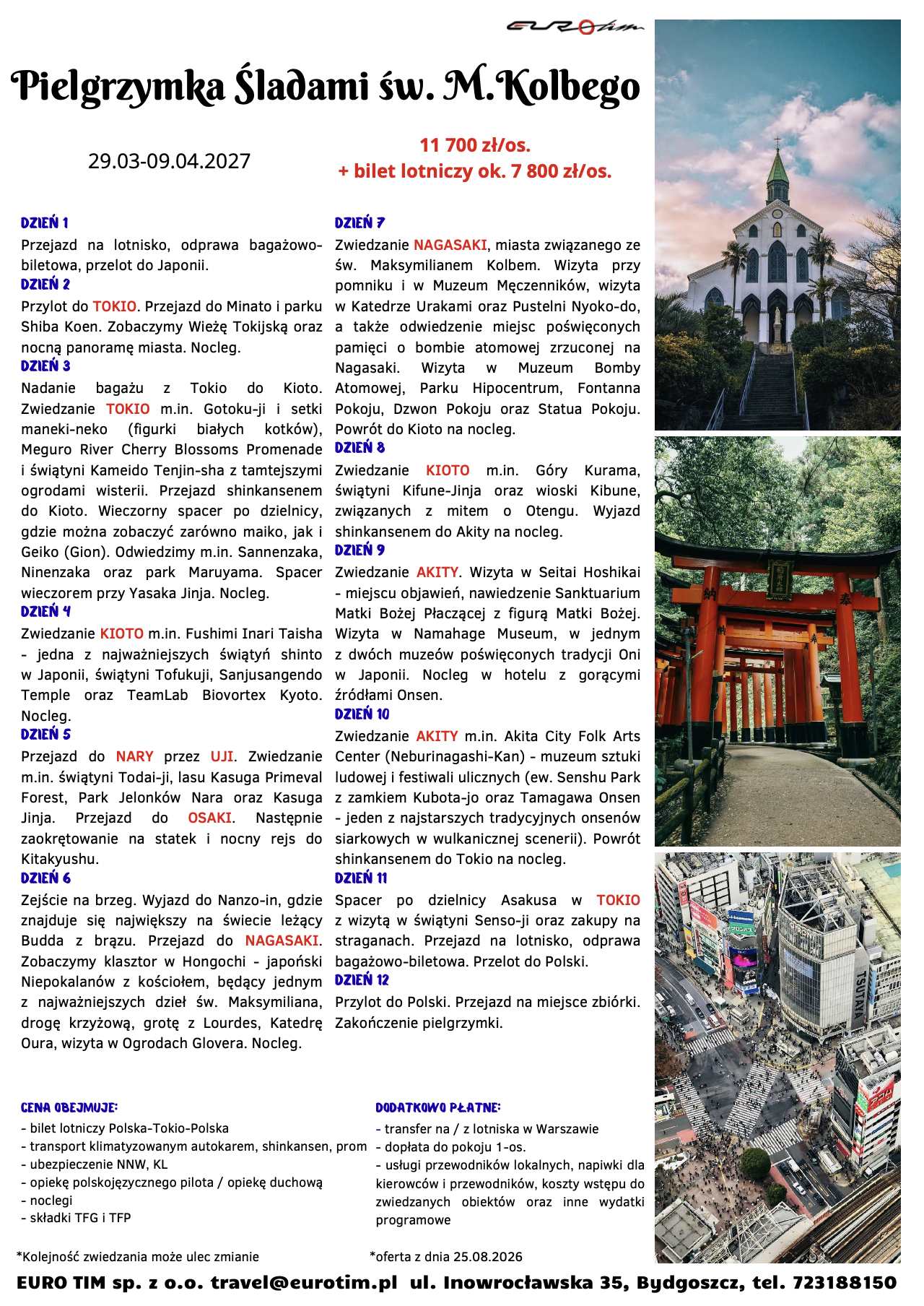 🇯🇵 Pielgrzymka śladami św. Maksymiliana Kolbego do Japonii
